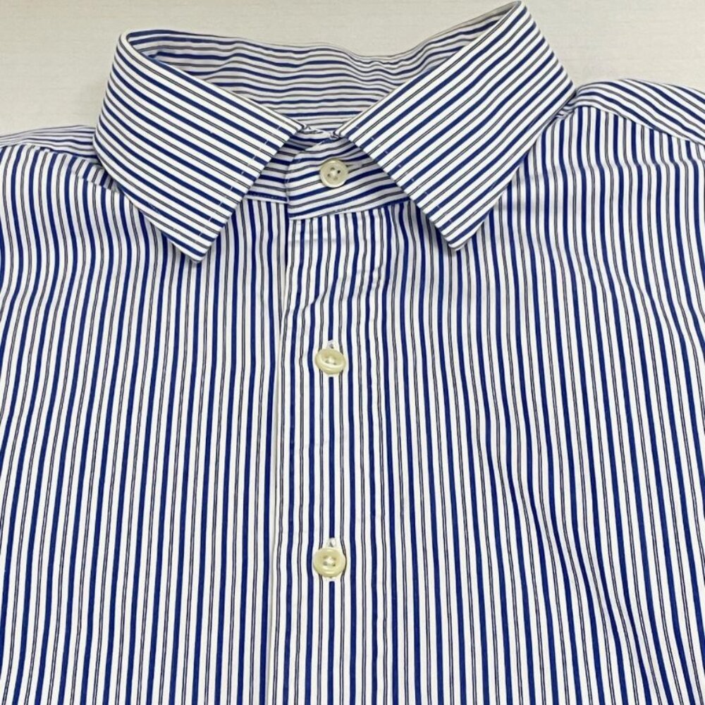 Polo Ralph Lauren Men's Shirt - Blue & White Striped - Size XL (17.5x36/37)